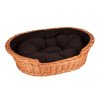 Hundebett aus Weide mit Kissen – medium