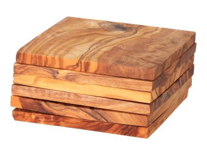 6 db-os szögletes alátét készlet olívafából