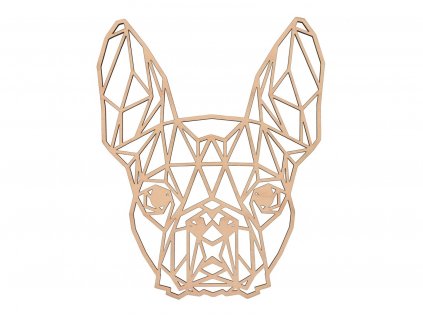 Dřevěný geometrický obraz - Bostonský teriér 30 cm (Szín Természetes)