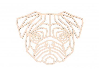 Geometrikus fakép - Mopsz 30 cm