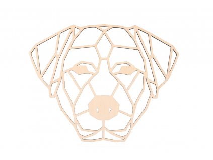 Dřevěný geometrický obraz - Labradorský retrívr 30 cm (Szín Természetes)