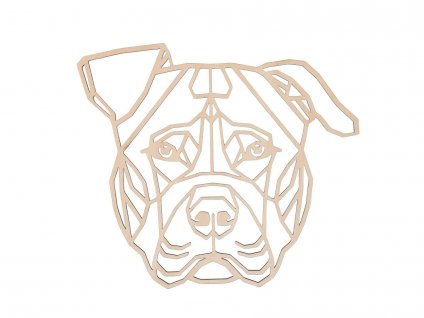 Geometrikus fakép - Amerikai pitbull terrier 30 cm