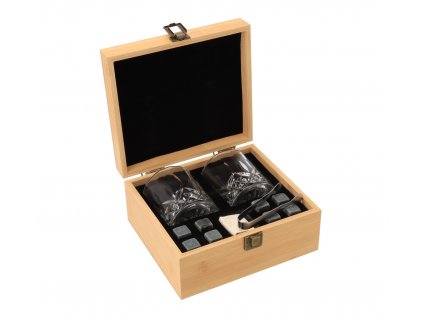 Whisky-készlet bambuszdobozban