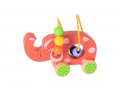 Motorikus fejlesztő fajáték labirintus kerekekkel (elefánt)