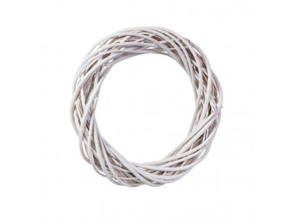 Fonott koszorú, fehér 35 cm