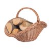 Fonott kosár fahasáb tárolására, természetes színű