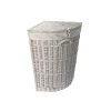 Fonott szennyeskosár - fehér, sarok - bélelt