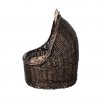 Fonott kutyafekhely tetővel tetővel - sötét, bézs színű masnival díszített