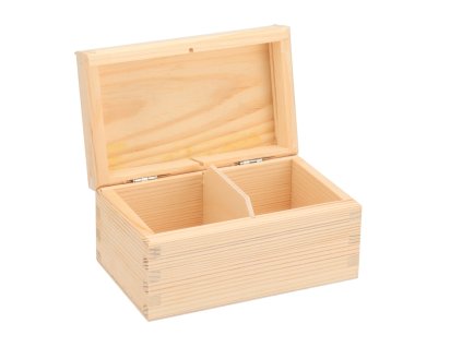 Houten theedoos (2 vakken)