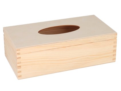 Houten tissuedoos met scharnieren