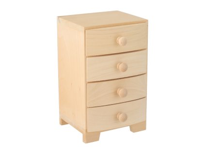 Houten kastje met vier lades