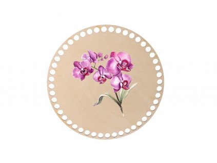 Houten deksel voor mandje – orchidee