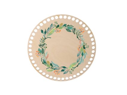 Houten deksel voor mandje - krans