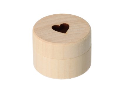 Houten doosje mini met hart