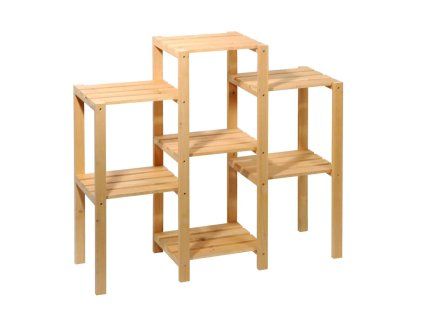 12345 1 dreveny regal na kvetiny se 7 policemi