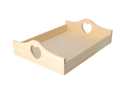 Houten dienblad 40 x 30 cm met hart