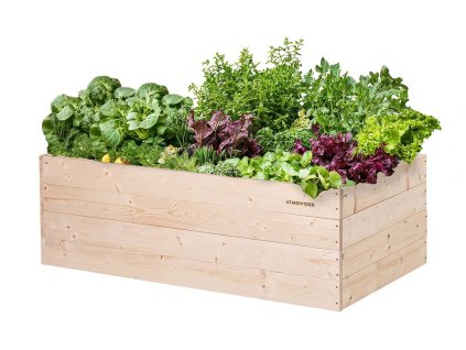 Verhoogd houten bloembed 120 x 60 x 40 cm