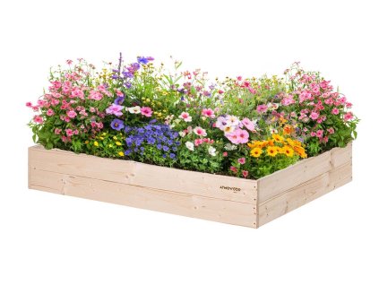 Verhoogd houten bloembed 120 x 80 x 20 cm