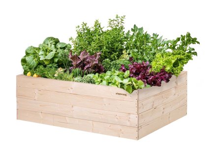 Verhoogd houten bloembed 120 x 80 x 40 cm