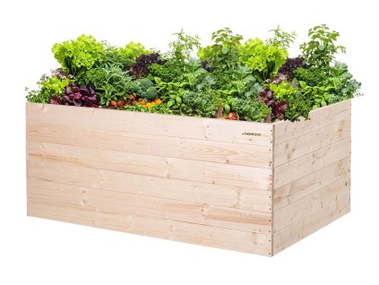 Verhoogd houten bloembed 140 x 80 x 60 cm