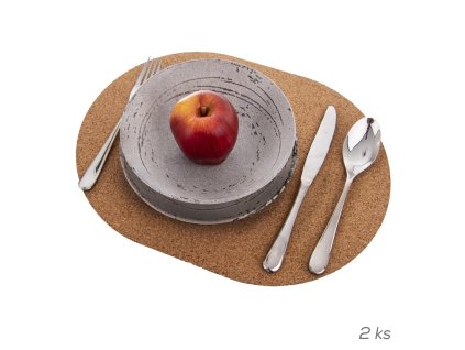 Ovale placemat van kurk - 2 stuks