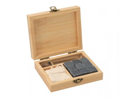 Ijsstenen voor drankjes in bamboe doos