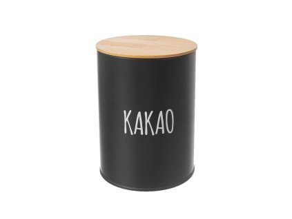 Blik met deksel zwart - cacao