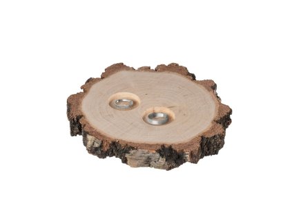 Trouwringhouder met schors