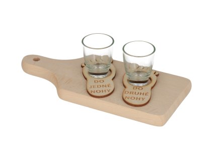 Plank met borrelglaasjes