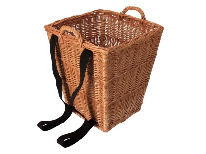 Vierkante rieten draagmand klein