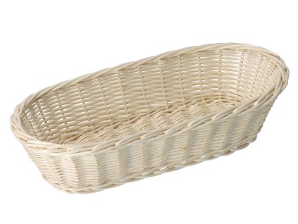 Rieten rijsmandje gedecoreerd, wit