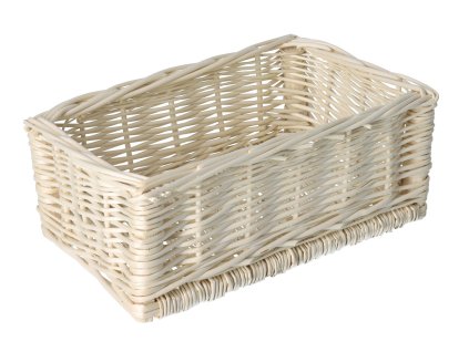 Rieten lade wit 30x20x12 cm