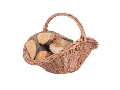 Rieten houtmand naturel