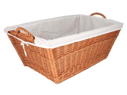 Rieten wasmand vierkant, met voering