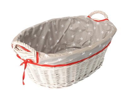 Rieten wasmand met voering MIA II - wit