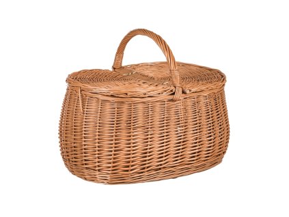 Rieten picknickmand - ovaal