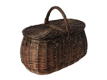 Rieten picknickmand donker