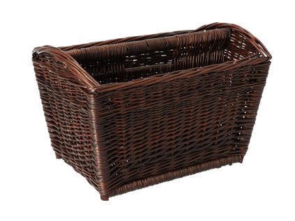 Rieten krantenmand - dubbel, donker