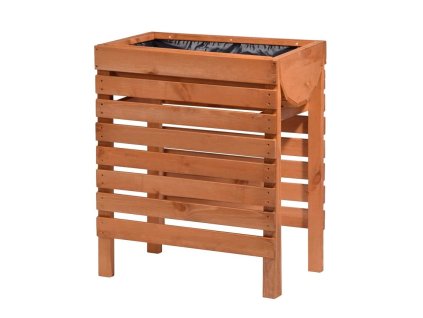 Verhoogd houten bloembed op poten