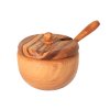 Suikerpot met olijfhouten lepeltje