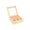 Houten doos met glas – 9 vakken