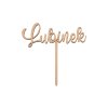 Houten taarttopper met naam op maat