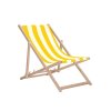 Houten tuinligstoel - gele strepen