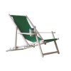 Houten tuinligstoel met drankhouder - groen