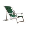 Houten tuinligstoel met drankhouder - groen