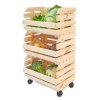 Houten kistentrolley voor groenten en fruit