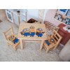 Houten kindertafel met stoelen - Minions