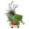 Ronde houten plantentrolley