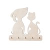 Houten sleutelrek - hond en kat