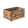 Gebrande houten kist 60 x 30 x 30 cm